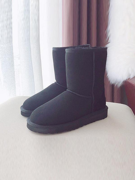 New Sheep Fur One Plus Velvet Tube Cotton Shoes