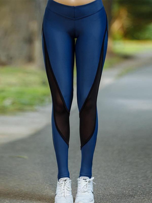 High Waist Mesh Insert Workout Leggings