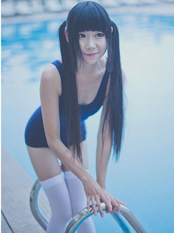 Japanese Students Solid One-piece Swimwear