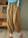 Casual Vintage Linen Loose Solid Color Pants