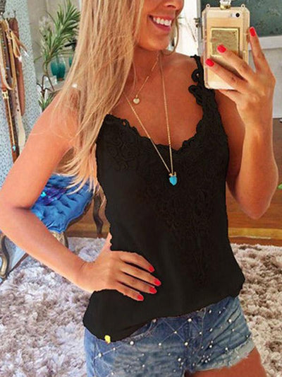 2019 Fashion Lace Tank Top Summer Spring Shirt