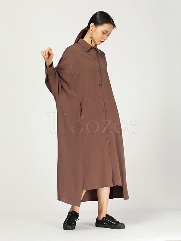 New Casual Pure Color Long Shirt Cover-up