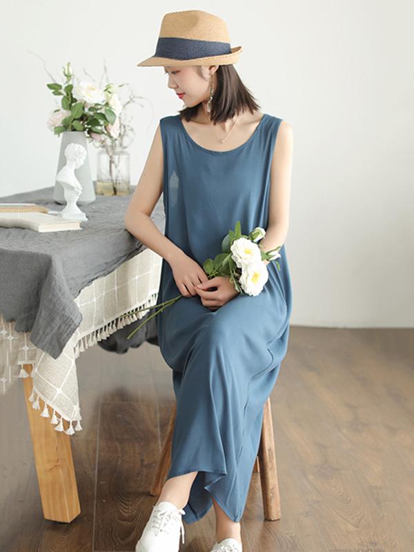 Loose Sleeveless Soft Long Dress