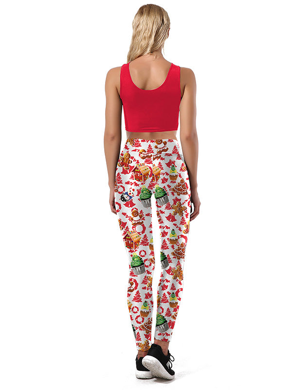 Wrap Christmas Print Bra&Leggings Suits