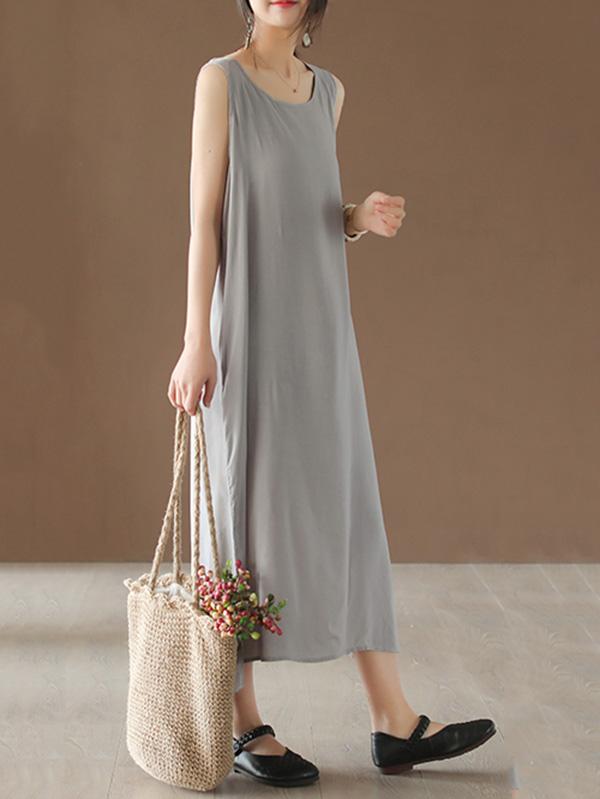 Loose Sleeveless Soft Long Dress