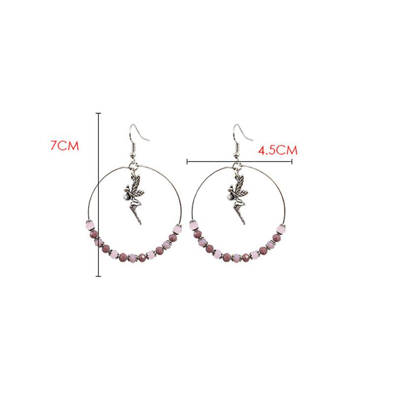 Buykud Simple Casual Beads Alloy Angel Earrings