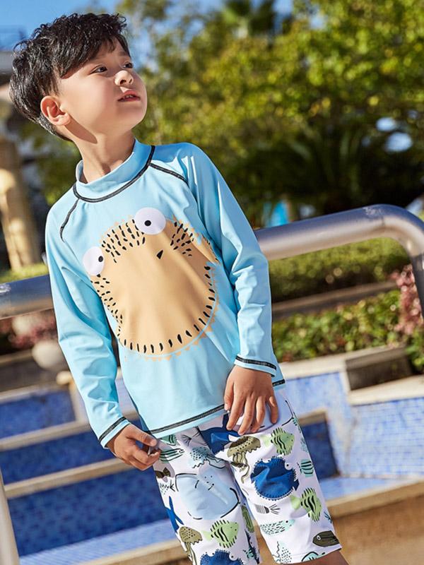 AONIHUA Long Sleeves Little Boy Swimwear