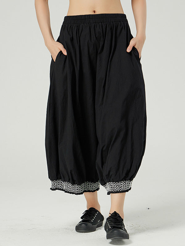 Casual Elasticity Waist Wide Leg Loose Pants