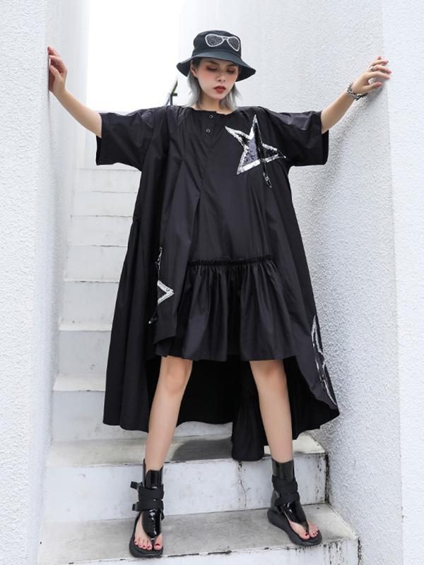 Oversize Asymmetric Stars Dress