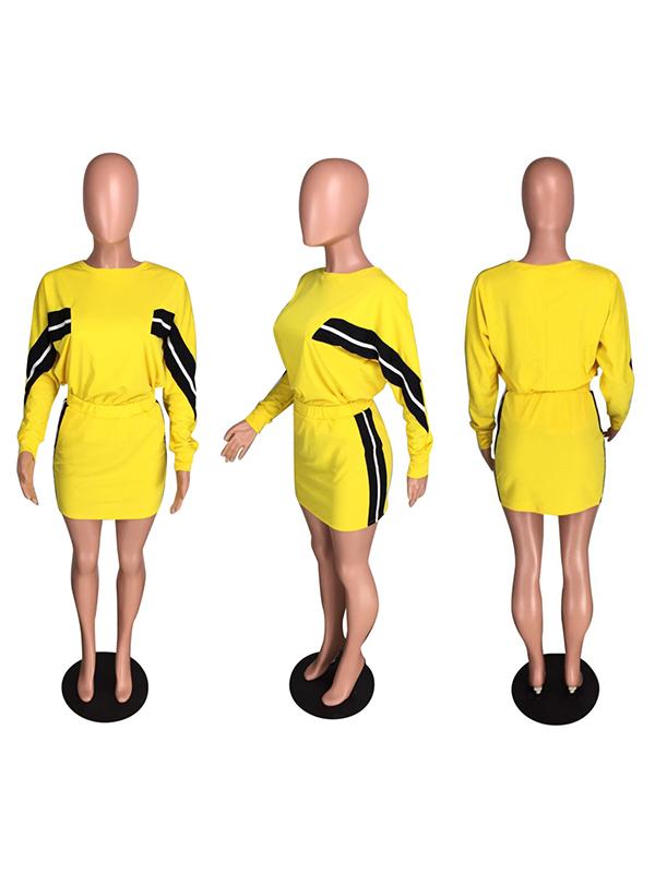 Casual Wrap Color-block Split-joint Sports Suits