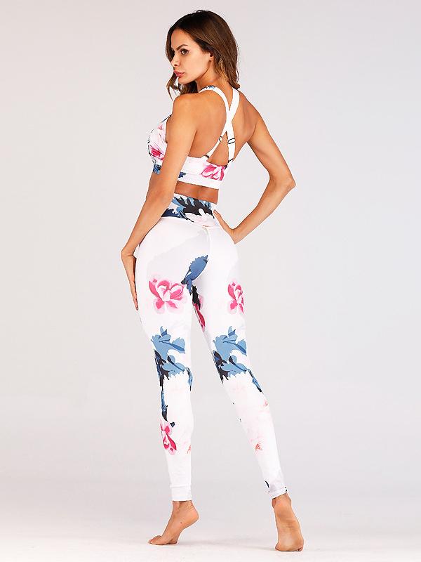 Wrap Printed Floral Yoga Suits