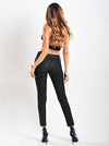 Black Elastic Jeans Pants Bottoms