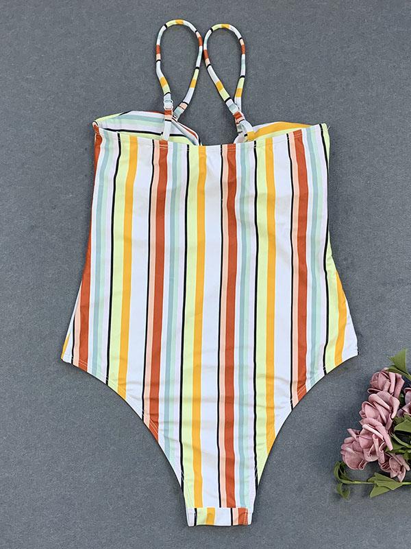 Sexy Straples Knotted Hollow One-Piece Swimwear