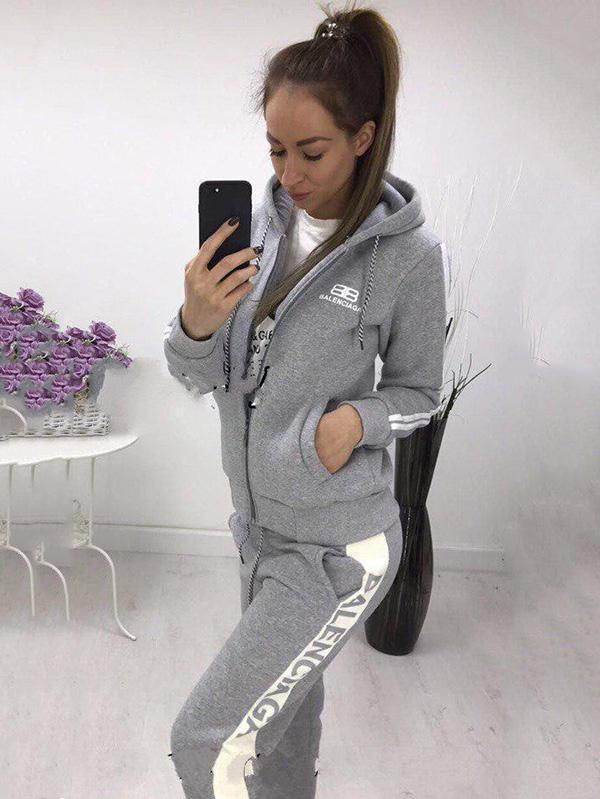 Casual Split-joint Straight Leg Sports Suit