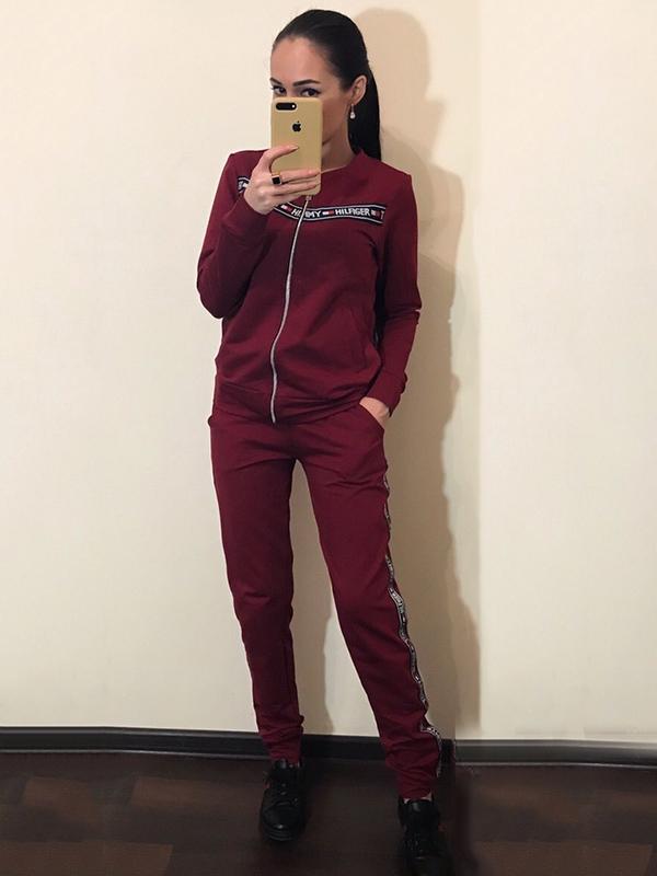 Split-joint Long Sleeves Cardigan Top And Sports Pants Suit