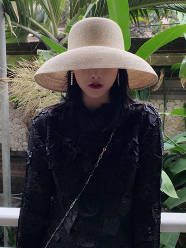 Leisure Long-Brim Sun-Protection Straw Hat