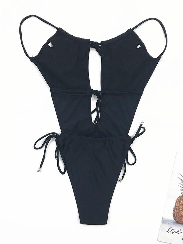 Sexy Bandage Hollow One-Piece Swimwear