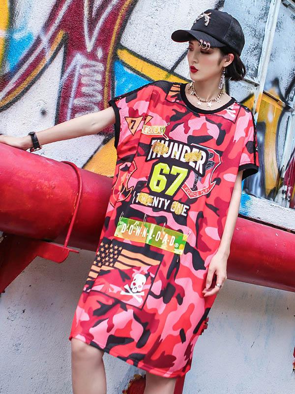 Camouflage Printed T-Shirt Dress