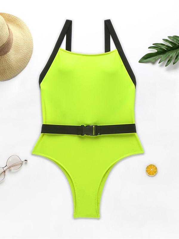 Strapless Buckle One-Piece Swimwear