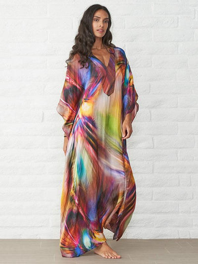 Loose Printed Beach Sun-protection Long Dress