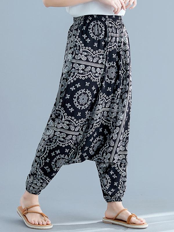 Oversize Printed Harem Pants