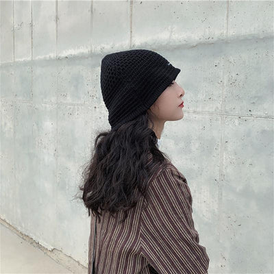 Casual Solid Color Sunscreen Knit Hat
