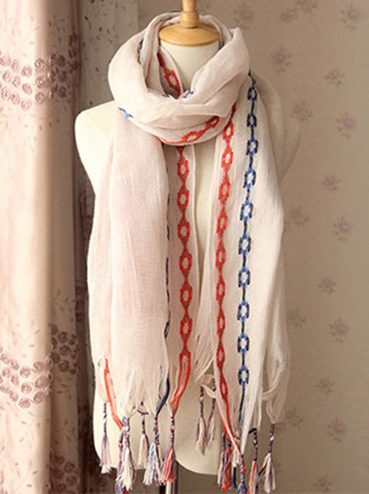 5 Colors Fashion Simple Tasseled Scarf