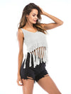 2019 Short Style Sleeveless Fringed Top