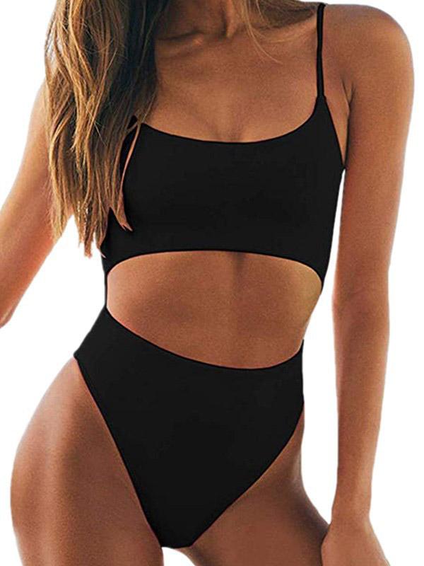 Sexy Sling Hollow  Bandage  One-Piece Type Swimwear