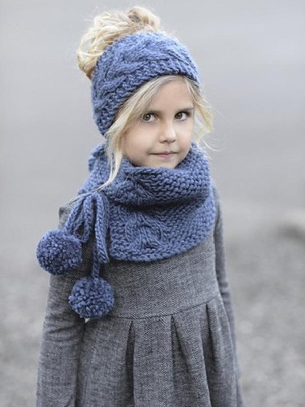 Two-piece Handmade Knitted Scarf&Hat Accessories