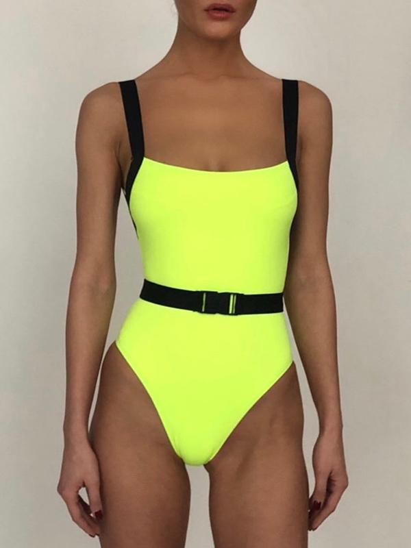 Strapless Buckle One-Piece Swimwear