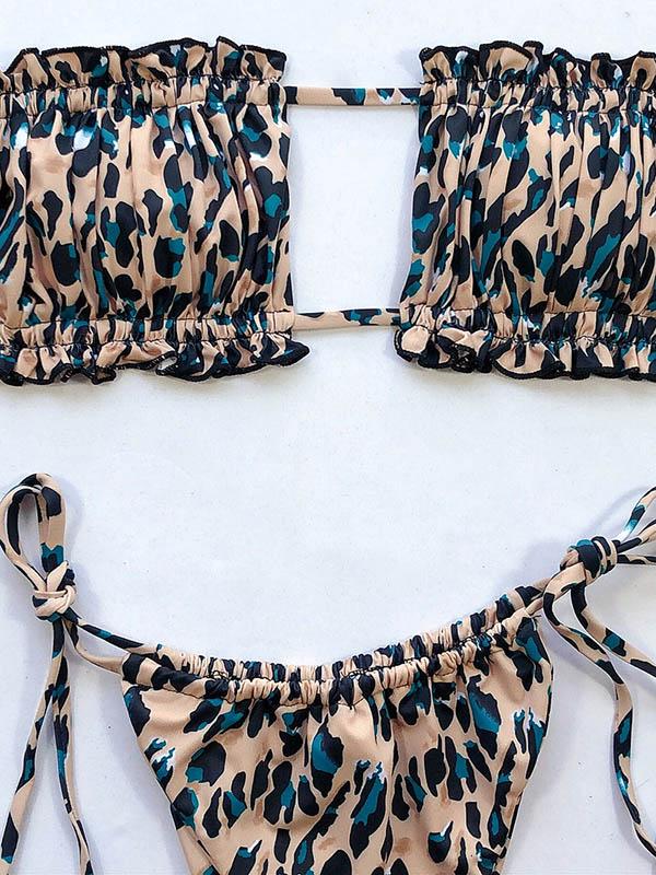 Sexy Fold Hollow Bikini Swimsuit