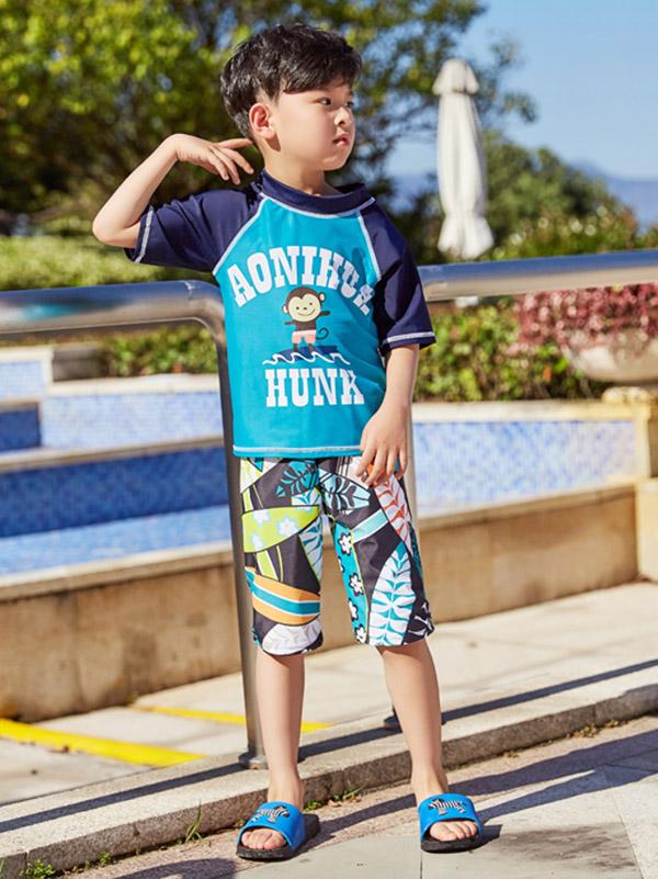 AONIHUA Monkey Printed Little Boy Swimwear