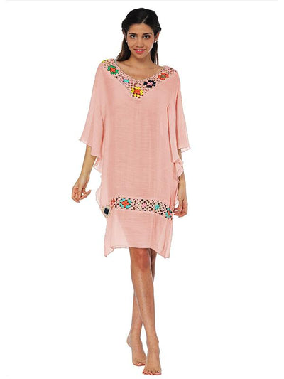 Falbala Batwing Sleeves Beach Cover-Up