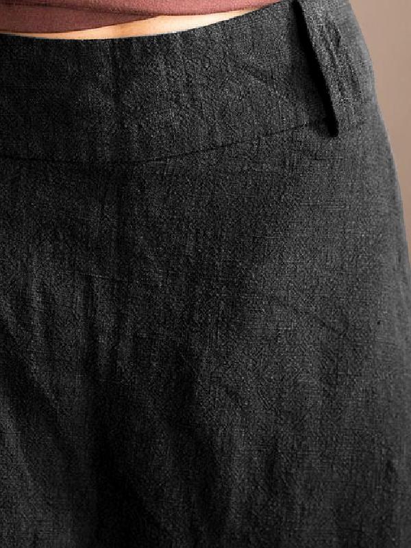 Loose Solid With-pockets Linen Harem Pants