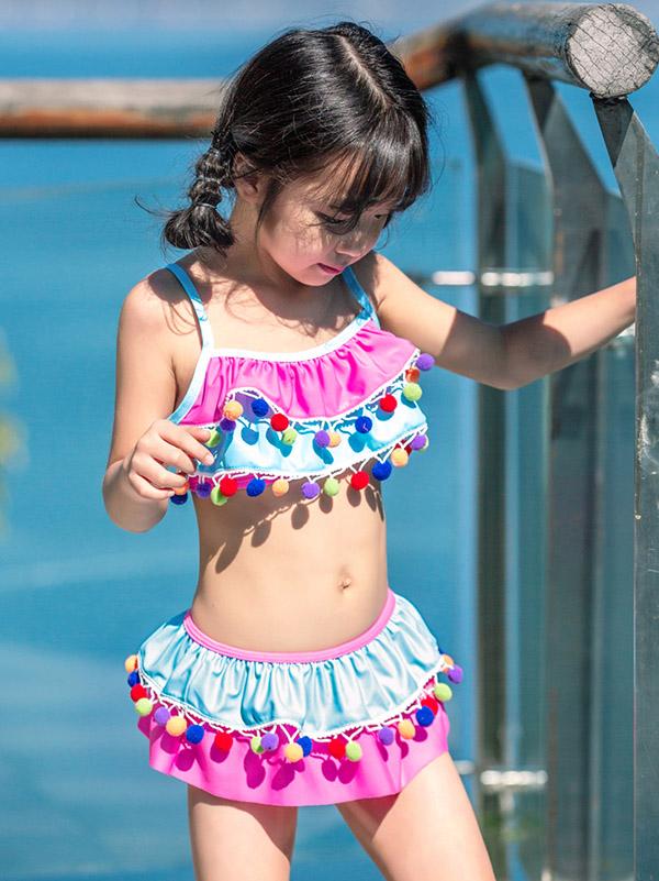 AONIHUA Pompoms Layer Lovely Princess Swimwear