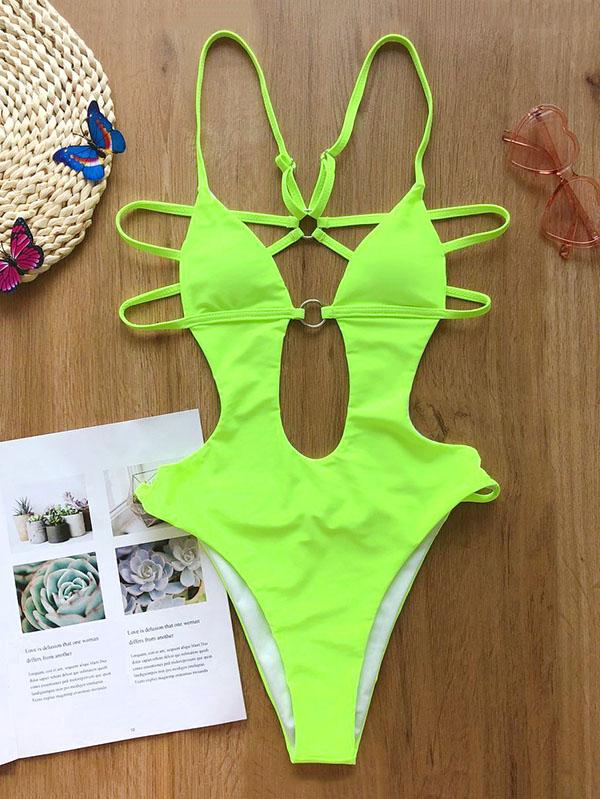 Sexy Hollow Bandage One-Piece Swimwear