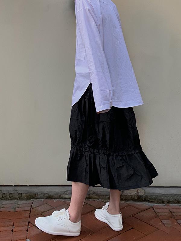 Chic Elastic Waist Puff Skirt