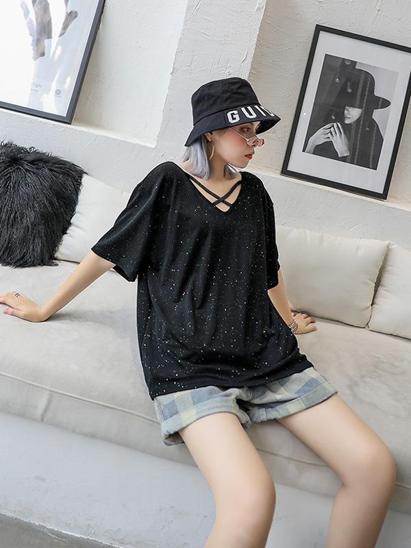 Loose Solid  Short Sleeves T-Shirt