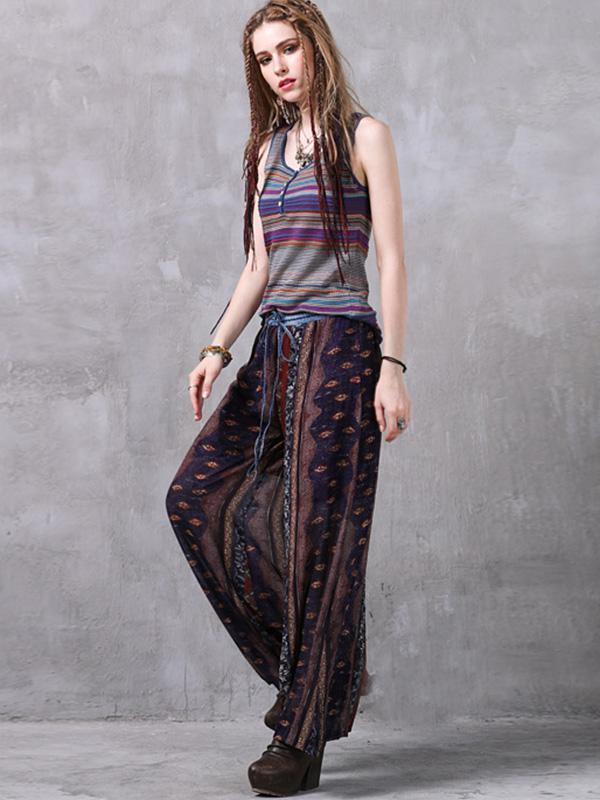 Bohemia Chiffon Wide Leg Casual Pants