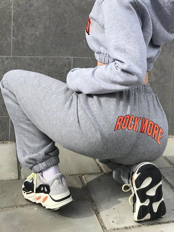 Hooded Cropped Long Sleeve Sweatershirts And Track Pants Suits