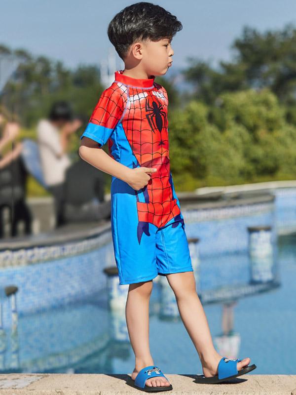 AONIHUA Spider Printed One Piece Boy Swimwear