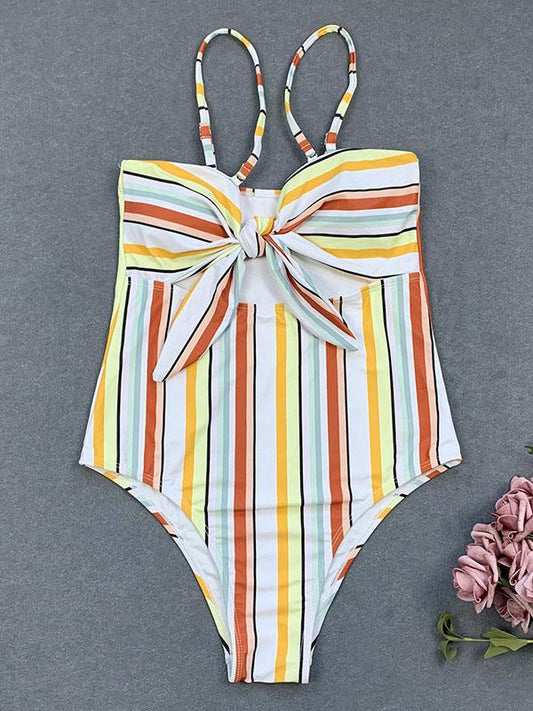 Sexy Straples Knotted Hollow One-Piece Swimwear