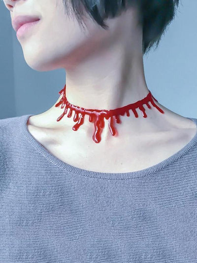 3PCS Halloween Decoration Horror Blood Drip Vampire Fancy Necklace