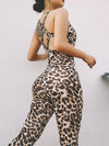 Sports Leopard Print Cross Strappy Jumpsuits