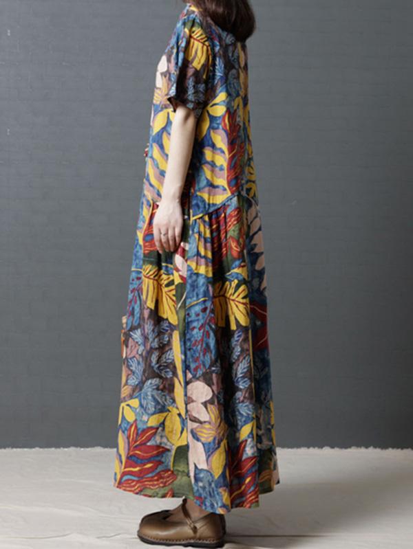 Loose  Oversize Printed Maxi Dress