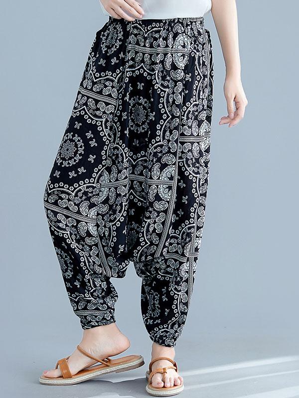 Oversize Printed Harem Pants