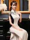 Chinese Velvet Long Traditional Evening Dress With Knotting