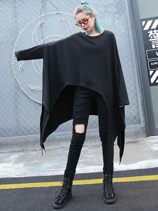 Cropped Plus Size Batwing Sleeves Fashion Shirt Top