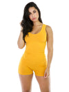 Solid Round Neck Yoga Romper